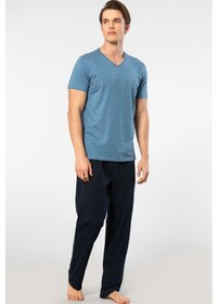 Resim Cacharel Erkek 2192/indigo Kısa Kollu Modal Pijama Takımı 001 