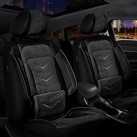 Resim Atmaca Binek Oto Koltuk Kılıfı (Gri-Siyah) 