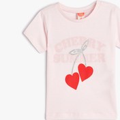 Resim Kız Bebek Tişört Kalp Baskılı Kısa Kollu Bisiklet Pamuklu 