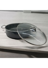 Resim Alkara Endüstriyel Granit Basık Tencere 36 Cm Gri 
