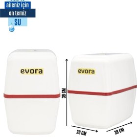 Resim Evora 5 Aşamalı 8 Lt Beyaz Kapalı Oval Kasa Pompasız Su Arıtma Cihazı 
