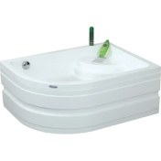 Resim Reno Oturmalı Yarı Oval Mini Küvet 120x90, H43 (Gövde + Metal Ayak + Ön Panel) 