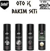 Resim Selsil Oto İç Bakım Seti 4 Parça Klima-torpido-kemer-silikon Spreyi 