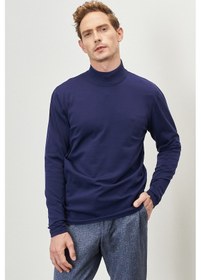 Resim AC&Co / Altınyıldız Classics Erkek Lacivert Standart Fit Normal Kesim Yarım Balıkçı Yaka Triko 4A4923100507LACXXL Çok Renkli 