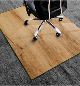 Resim Cam Sandalye Matı Doğal Ahşap 100cm X 120cm 