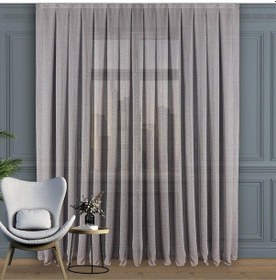 Resim Gri Keten Tül Perde Yüksek Kalite Pilesiz Extraforlu Düz Dikim-gri Gri 