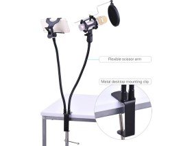 Resim 360 Derece Ayarlanabilir Telefon ve Mikrofon Tutucu 