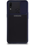 Resim KZY İletişim Samsung Galaxy A10s Uyumlu Kapak Lensi Açılır Kapanır Kamera Korumalı Silikon Kılıf - Lacivert 