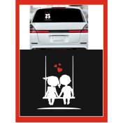 Resim Eyba Sticker Salıncakta Sallanan Çocuklar Sticker - Oto Sticker - 18*15CM 