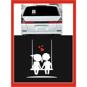 Resim Eyba Sticker Salıncakta Sallanan Çocuklar Sticker - Oto Sticker - 18*15CM 