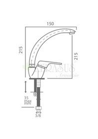 Resim Kerasus Lale Serisi - Mix Kuğu Lavabo Bataryası 35ø 