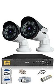 Resim IDS 2 Kameralı 5 MP Sony Lensli FHD Gece Görüşlü 320 Dış Güvenlik Kamerası Sistemi DS-2015HD-SET2-ARRAY 