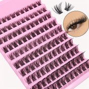 Resim Lash Clusters 120 adet Küme Kirpikleri 8-16mm Wispy Bireysel Kirpikler Uzantıları Doğal Görünüm Kirpikleri D Curl Kabarık Küme Kirpikleri DIY Kirpik Uzatma 