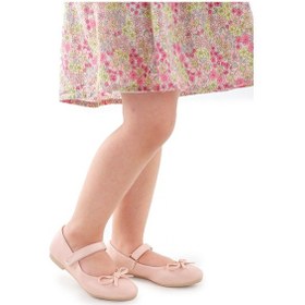 Resim Kiko Kids Fiyonklu Cırtlı Kız Çocuk Babet Ayakkabı 201 Cilt Pudra 001 