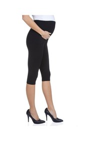Resim Luvmabelly Maternity 8003-8004-8010 Hamile Kapri Pamuk Tayt-siyah 
