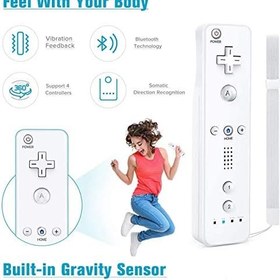 Resim Mribo Wii Controller, yedek kontrol cihazı, silikon kılıflı ve bilek kayışlı oyun kumandası, Nintendo Wii ve Wii için, U-siyah 