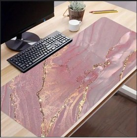 Resim 70x30 Cm Mermer Temalı Kaydırmaz Taban Speed Yüzey Oyuncu Mouse Pad Gaming 