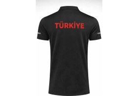Resim Ghassy Co. Türk Bayrak Logolu Polo Yaka Hafif Esnek Hızlı Kuruyan Kumaş Performans Spor Tişört 
