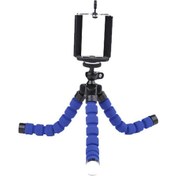 Resim Tenfowee Evrensel Masaüstü Telefon & Kamera Desteği - 360 Dönebilen 9 Eklemli Sünger Sekiz Kollu Tripod Mavi 