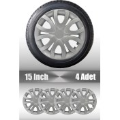 Resim Fiat Palio Albea Linea 15" Inç Uyumlu 4 Adet 1 Takım Gri Kırılmaz Esnek Jant Kapağı 007 