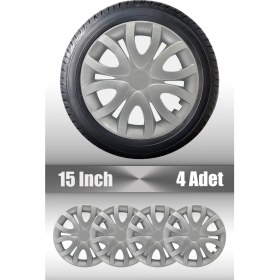 Resim Fiat Palio Albea Linea 15" Inç Uyumlu 4 Adet 1 Takım Gri Kırılmaz Esnek Jant Kapağı 007 