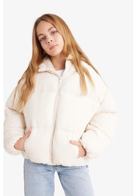 Resim Defacto Kapüşonlu Mont Kız Çocuk F5876a826sper233 Ekru-er233 