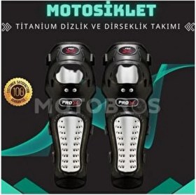 Resim Motobros Hafif Motorcu Dizlik Dirseklik Takım Su Geçirmez Titanyum Malzeme ile Güvenli Kullanım 