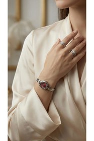 Resim KLISHE Butik Belluci Gümüş & Bordo Renk Çelik Kadın Saati, Classic, Oldmoney, Saat Koleksiyonu 2026 