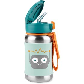 Resim Skip Hop Spark Style Pipetli Paslanmaz Çelik Suluk Robot 350ml - Yeşil / 350 ML 