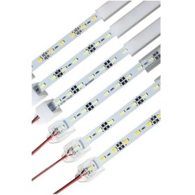Resim 12 Volt Alüminyum Kasalı 5730 Ledli Çubuk Led Bar Beyaz 6000-6500k Opak Cam 