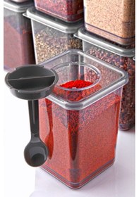 Resim Ny Home 6'lı Kendinden Kaşıklı Baharatlık Seti Antrasit - Gri 