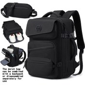 Resim Oldfriend Enoshı Lake Blue 15.6 Inç Ayakkabı Bölmeli Tsa Onaylı Laptop Sırt Çantası Göl Mavisi 