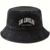 Resim Outdoor Kova Şapka Retro Yıkanmış Yumuşak Rahat Düz Tepeli Distressed Tarzı Casual Moda Baskılı Balıkçı Şapkası 