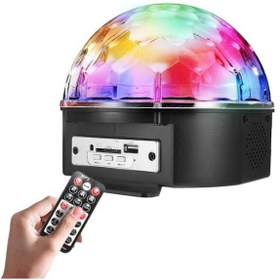 Resim LED Masa Üstü Bluetoothlu Fişli Kumandalı USB'li RGB Disko Topu ( Flash Bellek Dahil ) 