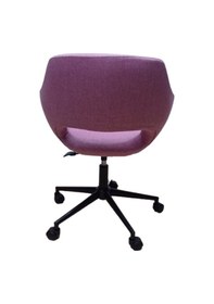 Resim Ofis Koltuğu Çalışma Sandalyesi Pembe Renk Keten Kumaş Döküm Süng 