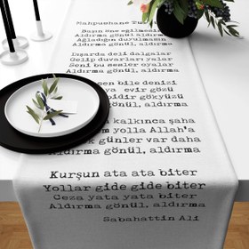 Resim Mapushane Türküsü - Şiir Runner Örtü - 40 cm x 140 cm 