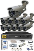 Resim Cepten İzle 10 Kameralı Gece Görüşlü Su Geçirmez 5 MP Lensli 1080P FHD Kamera Seti DS-2073HD-SET10 IDS