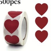 Resim 500 Sayfa/Rulo Renkli Kalp Şekilli Etiketler, Düğün Hediyeleri ve Dekoratif Mühürleme İçin Yapışkan Etiketler. 