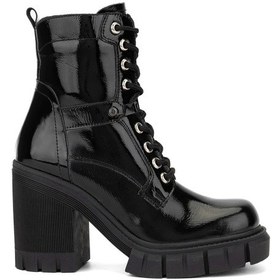 Resim Tamer Tanca Kadın Hakiki Deri Siyah Rugan Casual Bot 33 1300 Bn Bot Sk23/24 Sıyah Krsk Rgn Siyah 