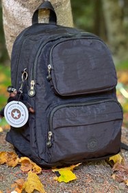 Resim FCSTORE Spor Çanta Unisex Siyah Sırt Çantası Orta Boy Su Geçirmez Laptop Seyahat Çantası 
