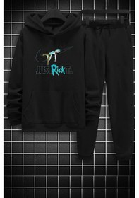 Resim Just Baskılı Eşofman Takımı Siyah 