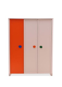 Resim Tubi Ahşap Turuncu Krem Kapaklı Gardırop 