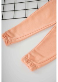 Resim Miniko Kids Unisex Bileği Ribanalı Pamuk Eşofman Altı Turuncu 