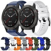 Resim Sones Garmin Fenix 6 Safir Gps Metal Toka Düz Renk Silikon Watch Band 