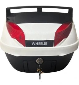 Resim WHEELIE XT63-W 42 Litre Motosiklet Arka Çanta Beyaz Su Geçirmez ABS Top Case Bagaj Üniversal 