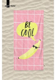 Resim Marte Home Be Cool Muz Baskılı Renkli Plaj Havlusu Pembe 