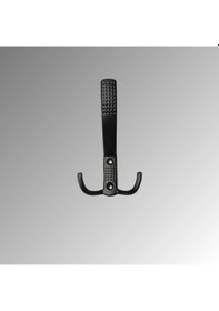 Resim Uzun Noktalı Metal Askı Şık Portmanto Askılık Dolap Mobilya Askısı Vidalar Dahil 5 Adet Siyah 