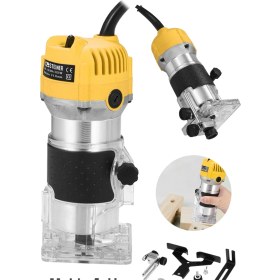 Resim Steiner Germany Technology 3000 Watt 6 Kademe Devir Ayarlı Formika Traşlama Freze Makinesi 6 mm Pens 