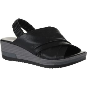 Resim Bueno Shoes Siyah Deri Kadın Dolgu Topuklu Sandalet 01WU5700 01WU5700 