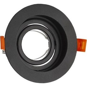 Resim Gu10 Dekoratif Yuvarlak Metal Kasa Siyah Siyah 